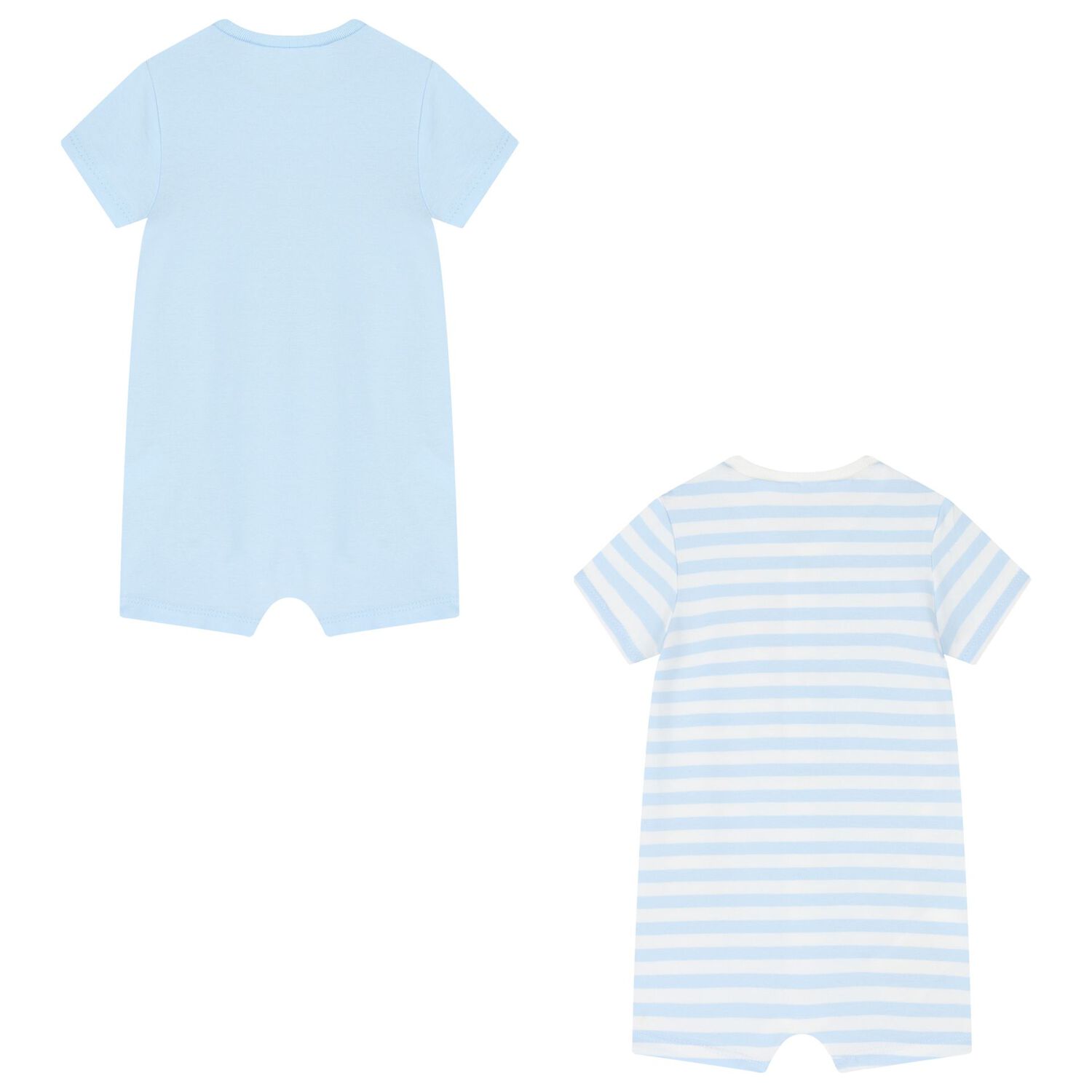 Baby Boys Blue & White Rompers ( 2 Pack ), 2, hi-res