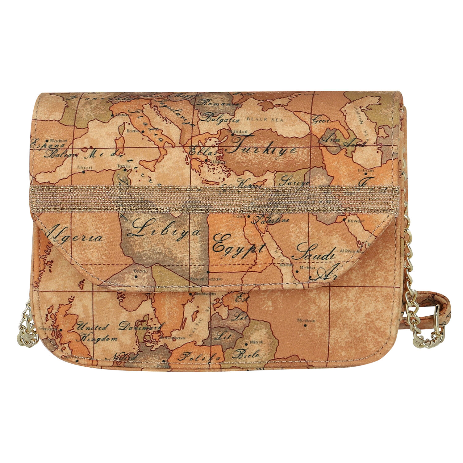 Girls Beige Geo Map Handbag, 1, hi-res