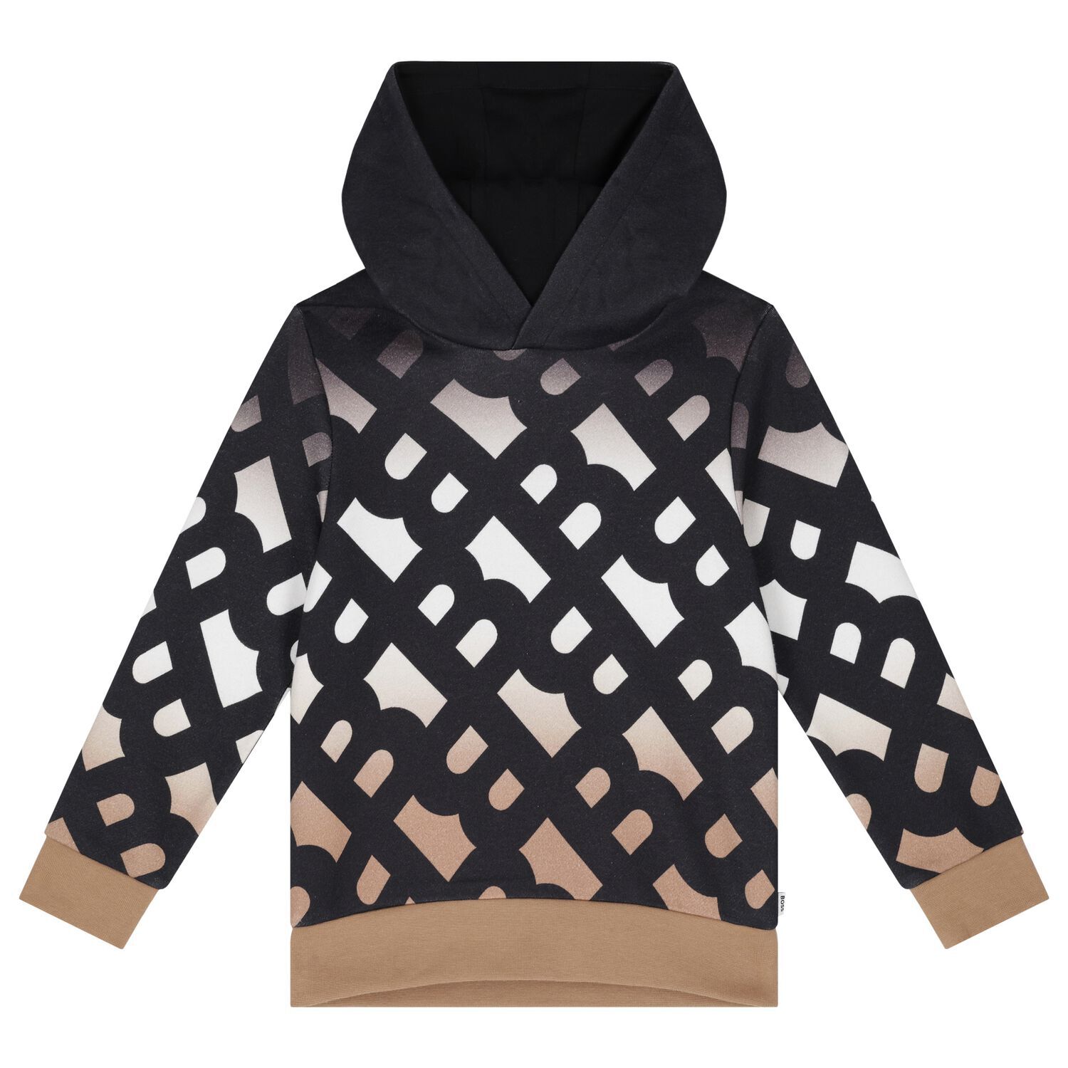 تيشيرت أولاد هودي بالشعار باللون الأسود والأبيض والبيج, 1, hi-res image number null