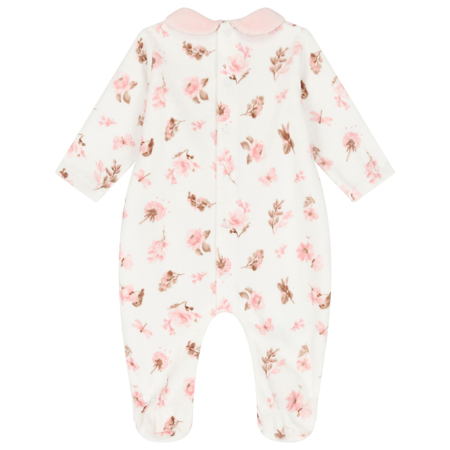 Baby Girls Ivory & Pink Babygrows ( 2-Pack ), 1, hi-res