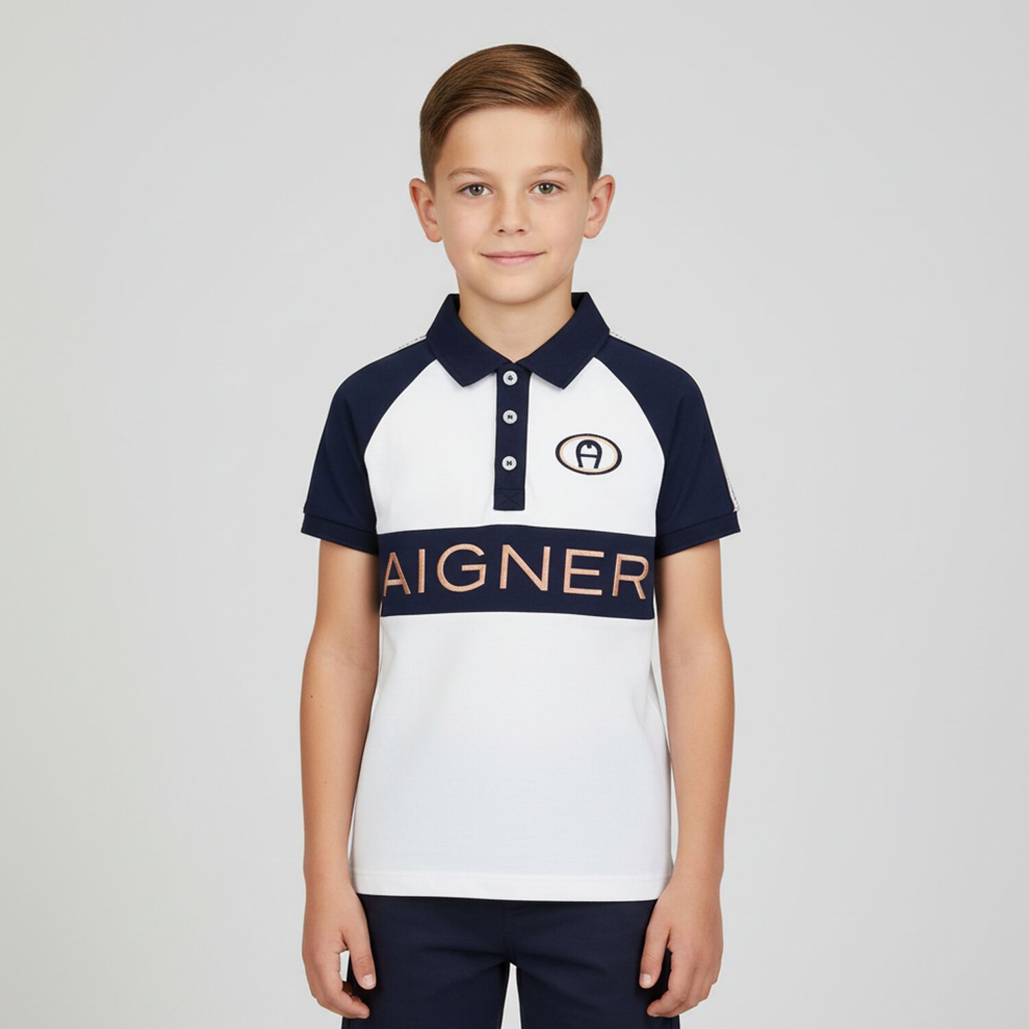 Boys White Logo Polo Shirt, 1, hi-res image number null