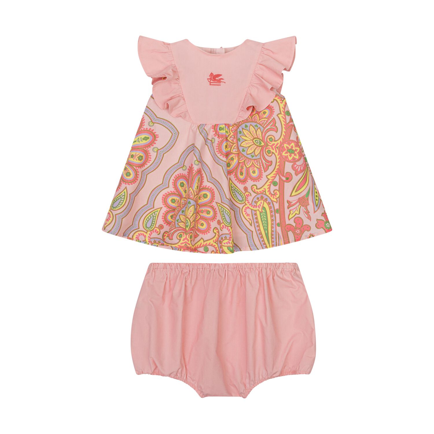 Baby Girls Pink Floral Paisley Dress , 1, hi-res