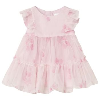 Baby Girls Pink Floral Tulle Dress