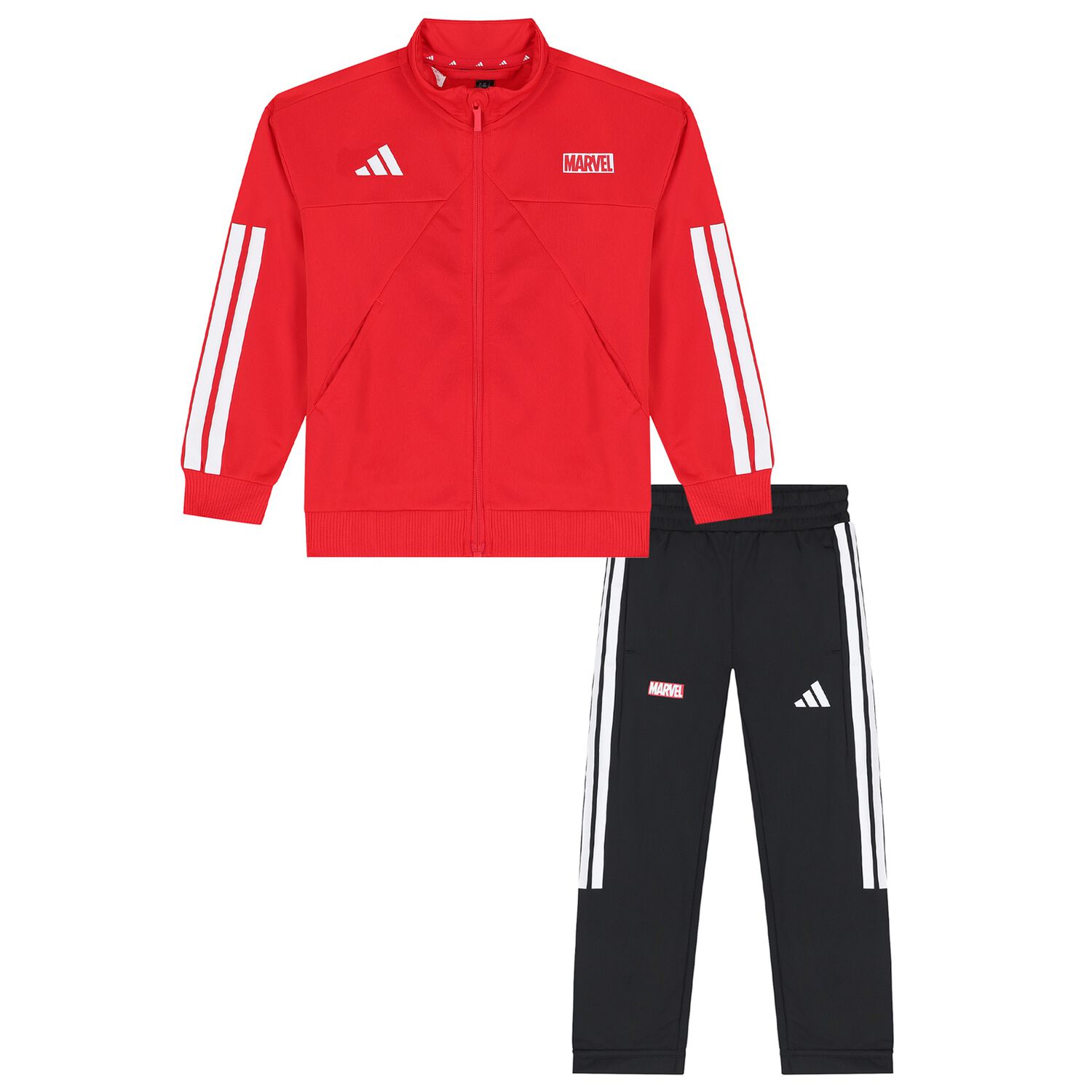 بدلة رياضية بشعار مارفل باللون الأحمر والأسود, 1, hi-res