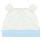 Boys Ivory & Blue Babygrow, Hat & Bib Set, 3, hi-res