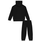 Boys Black Iridescent Logo Tracksuit, 1, hi-res