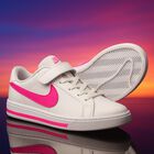 Girls White & Pink Court Legacy Trainers, 1, hi-res