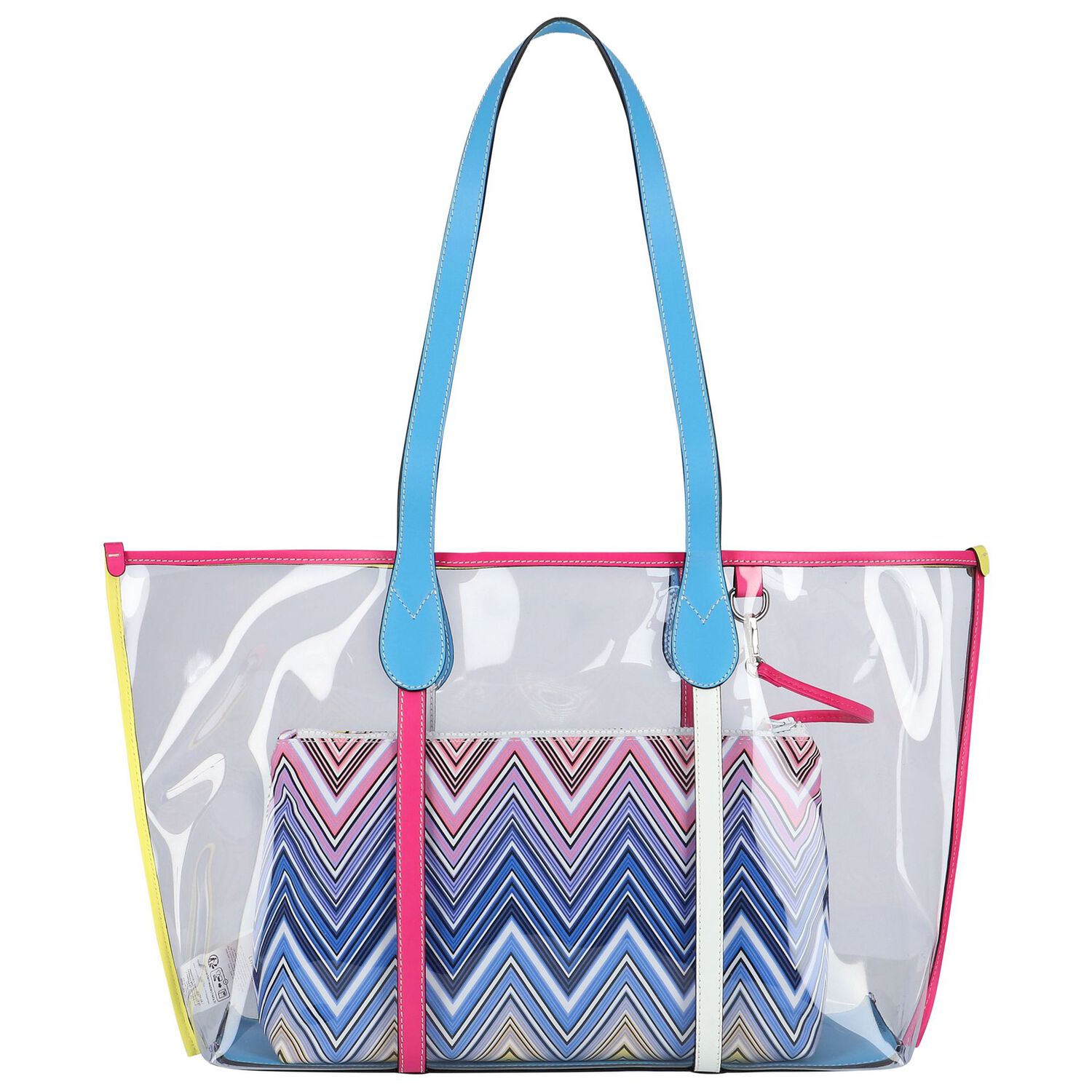 Girls Multi-Coloured Striped Tote Bag, 1, hi-res