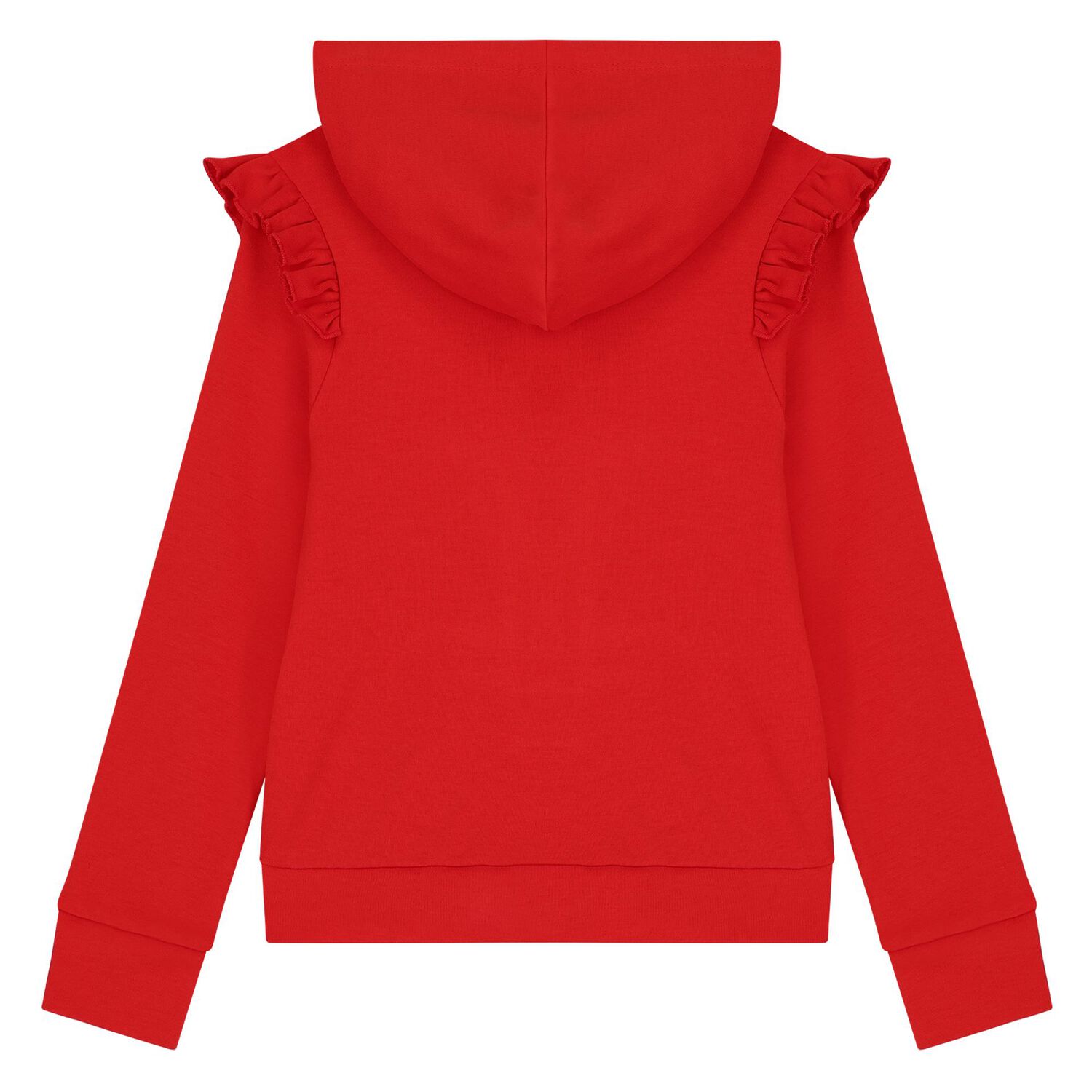 Girls White & Red Ruffled Tracksuit Set, 1, hi-res image number null