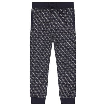 Boys Navy Blue Logo Joggers