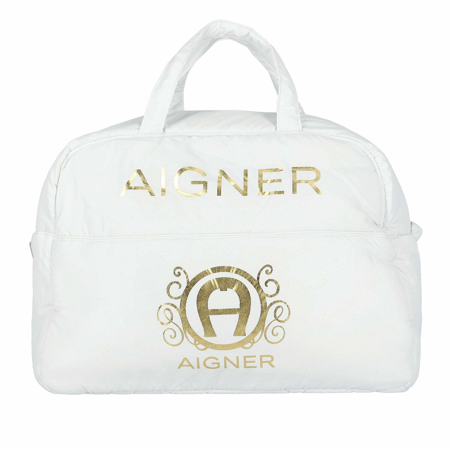 White & Gold Baby Changing Bag, 1, hi-res