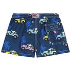 Boys Navy Blue Snoopy Swim Shorts, 1, hi-res