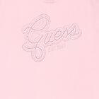 Girls Pink Embellished Logo Hooded Dress, 1, hi-res