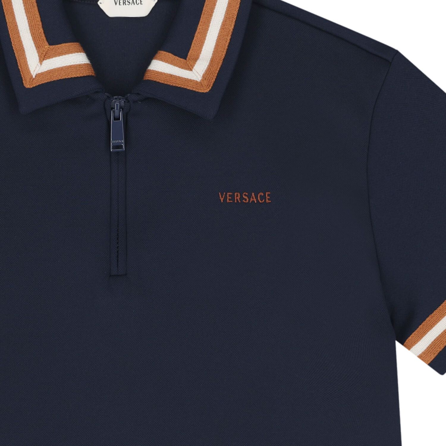 Boys Navy Blue Logo Polo Shirt, 1, hi-res