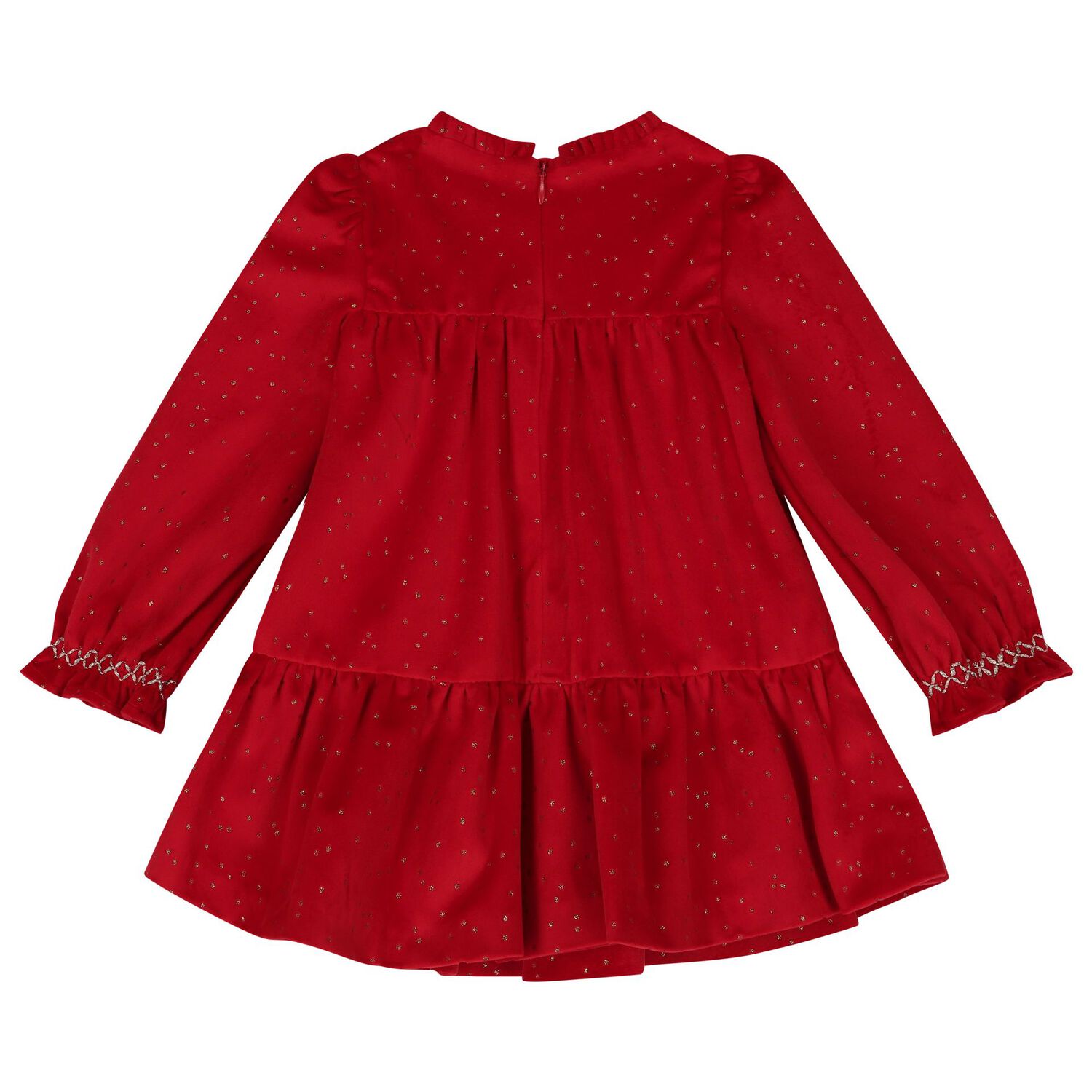 Younger Girls Red Velvet Dress, 1, hi-res image number null