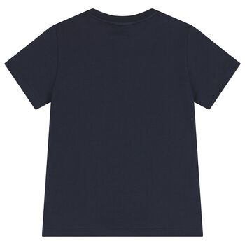 Boys Navy Blue Logo T-Shirt