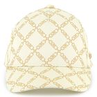 Girls Ivory & Gold Logo Cap, 1, hi-res