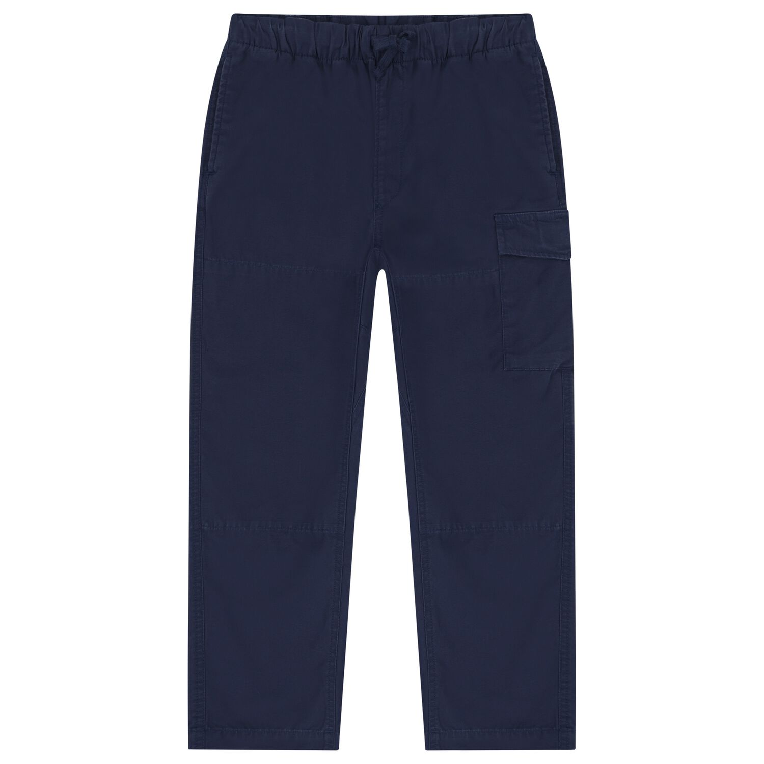 Boys Navy Blue Logo Trousers, 1, hi-res