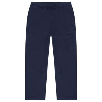 Boys Navy Blue Logo Trousers