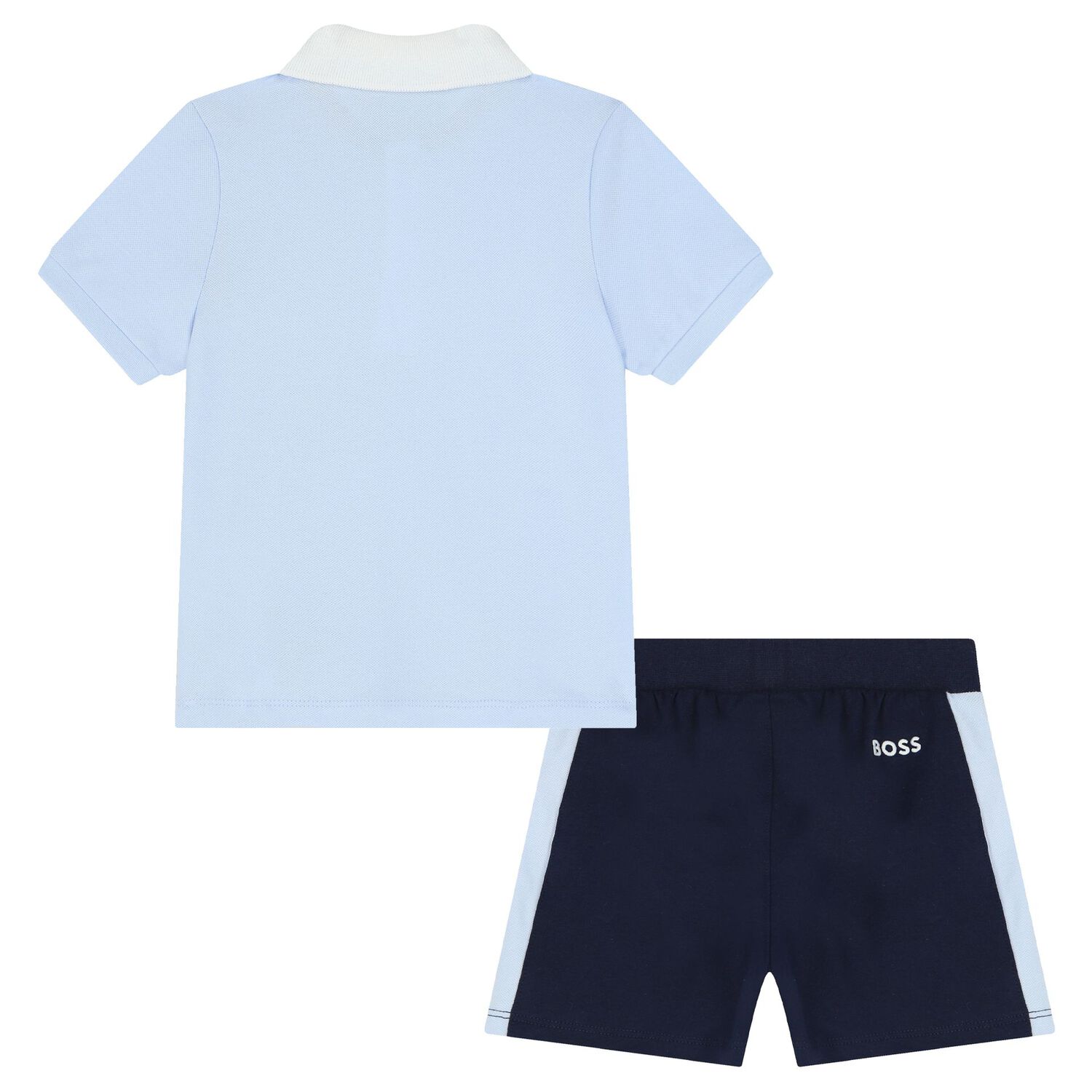 Baby Boys Navy Blue & Blue Logo Shorts Set, 2, hi-res image number null