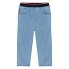 Younger Boys Blue Logo Denim Jeans, 1, hi-res