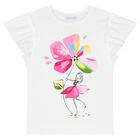 Girls White & Pink Floral Leggings Set, 2, hi-res