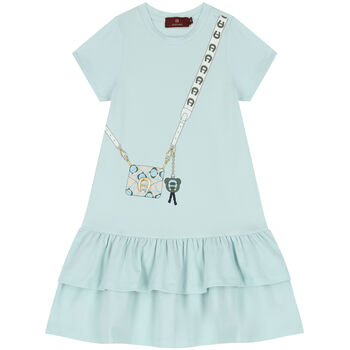 Girls Blue Logo Bag Dress