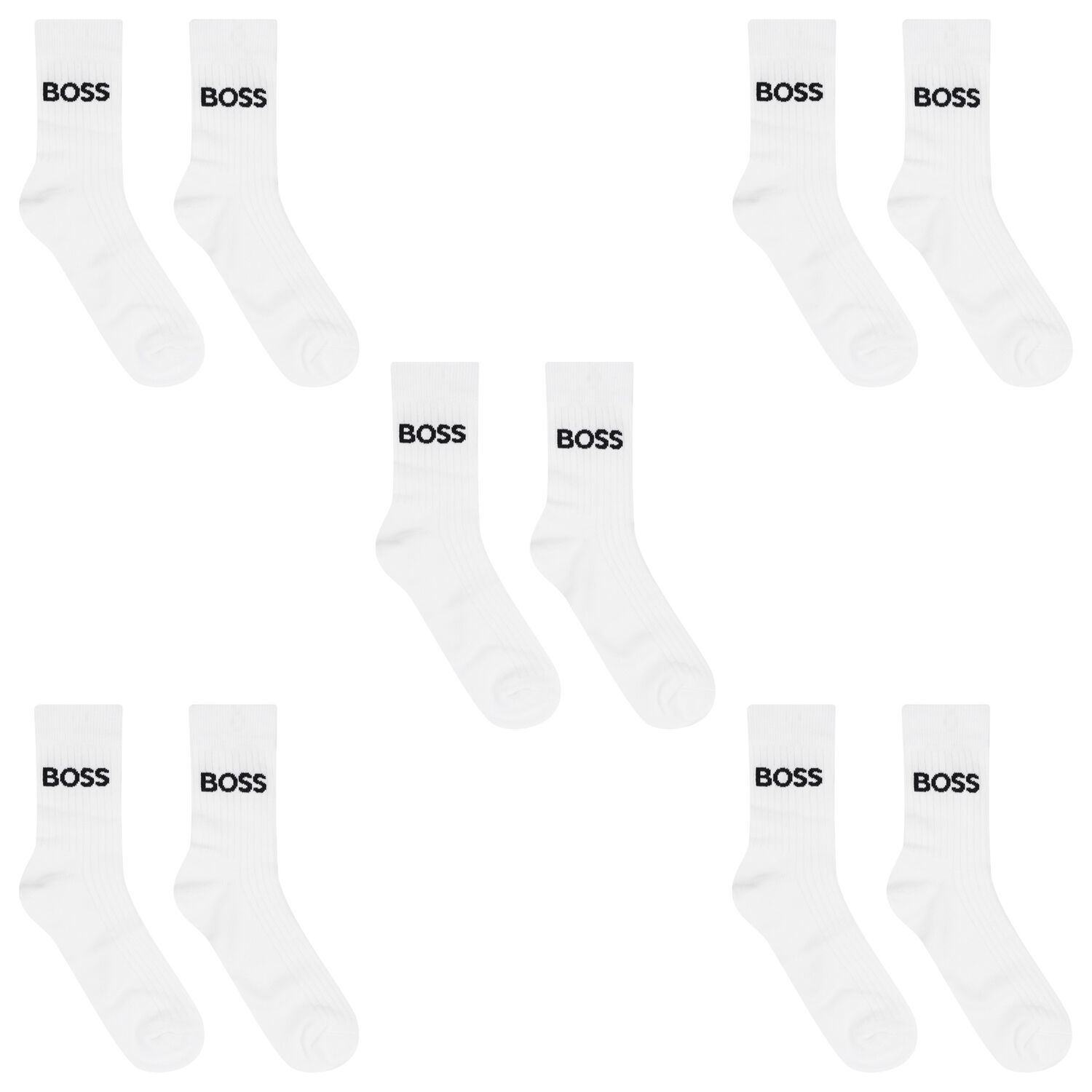 White Logo Socks ( 5-Pack ), 2, hi-res