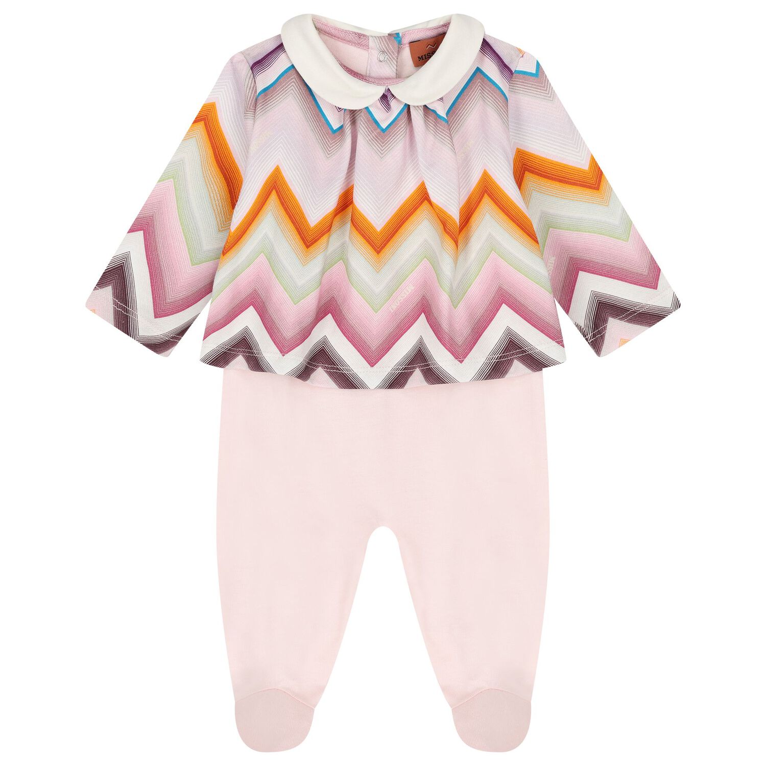 Baby Girls Ivory & Pink Logo Zig Zag Babygrow Gift Set, 1, hi-res