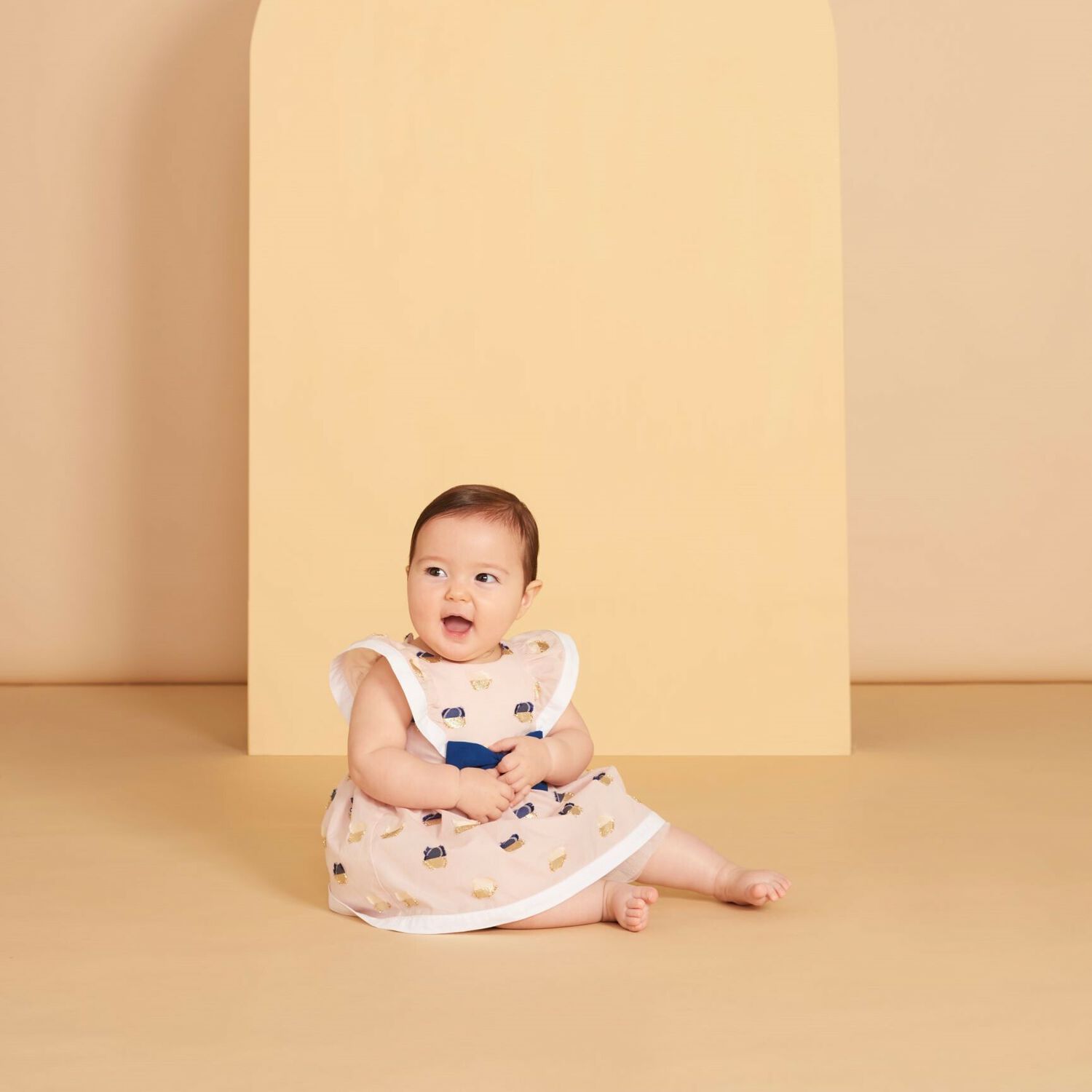 طقم فستان جاكار باللون الوردي والأزرق, 1, hi-res