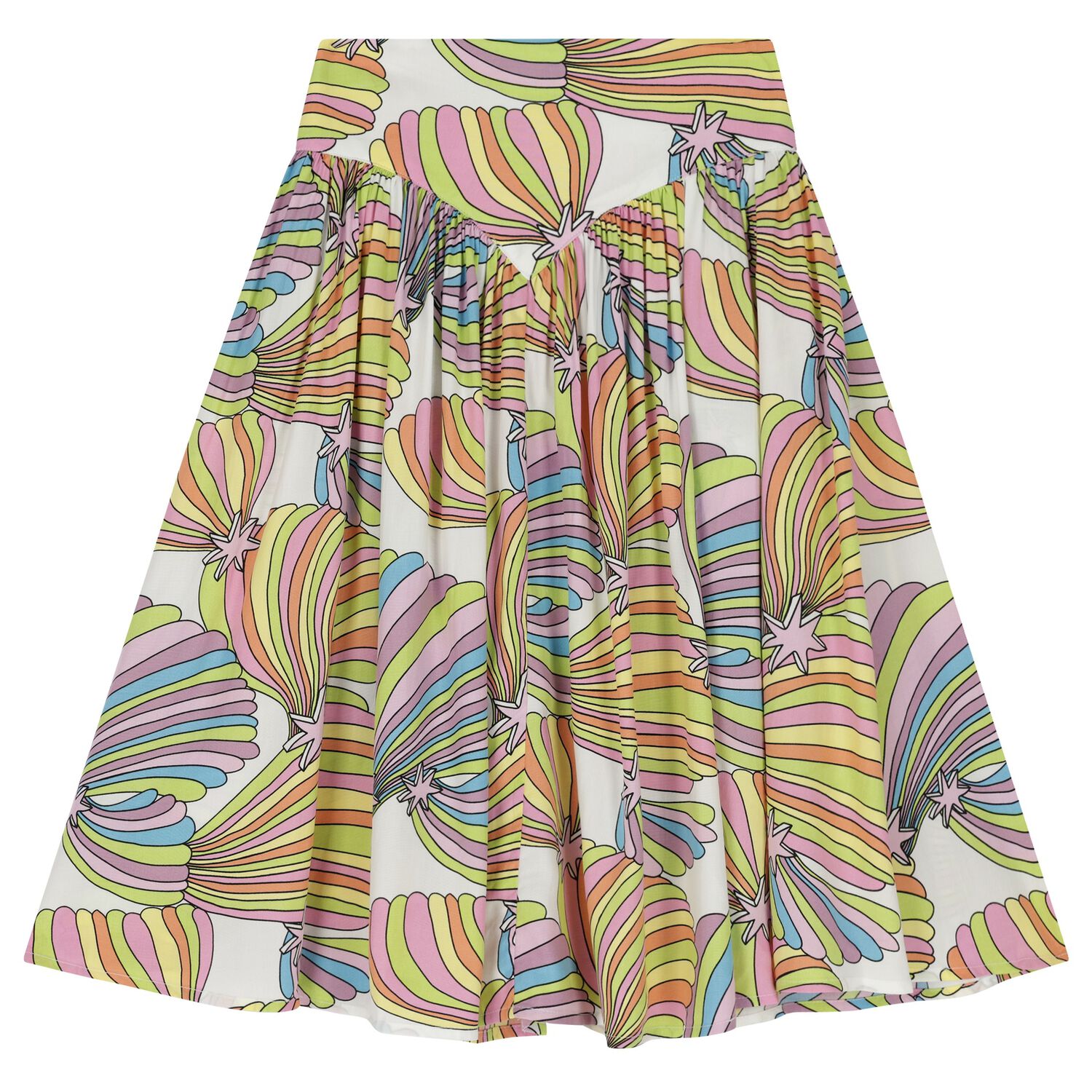 Girls Multi-Colored Shooting Stars Skirt, 1, hi-res