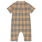 Baby Boys Beige Check Romper, 1, hi-res