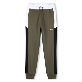 Boys Green Logo Joggers