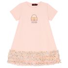 فستان بنات مزين بالترتر بطبعة حقيبة باللون الوردى, 3, hi-res