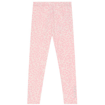 Girls Pink Leopard Reversible Legging