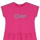 Younger Girls Pink Logo Dress, 2, hi-res