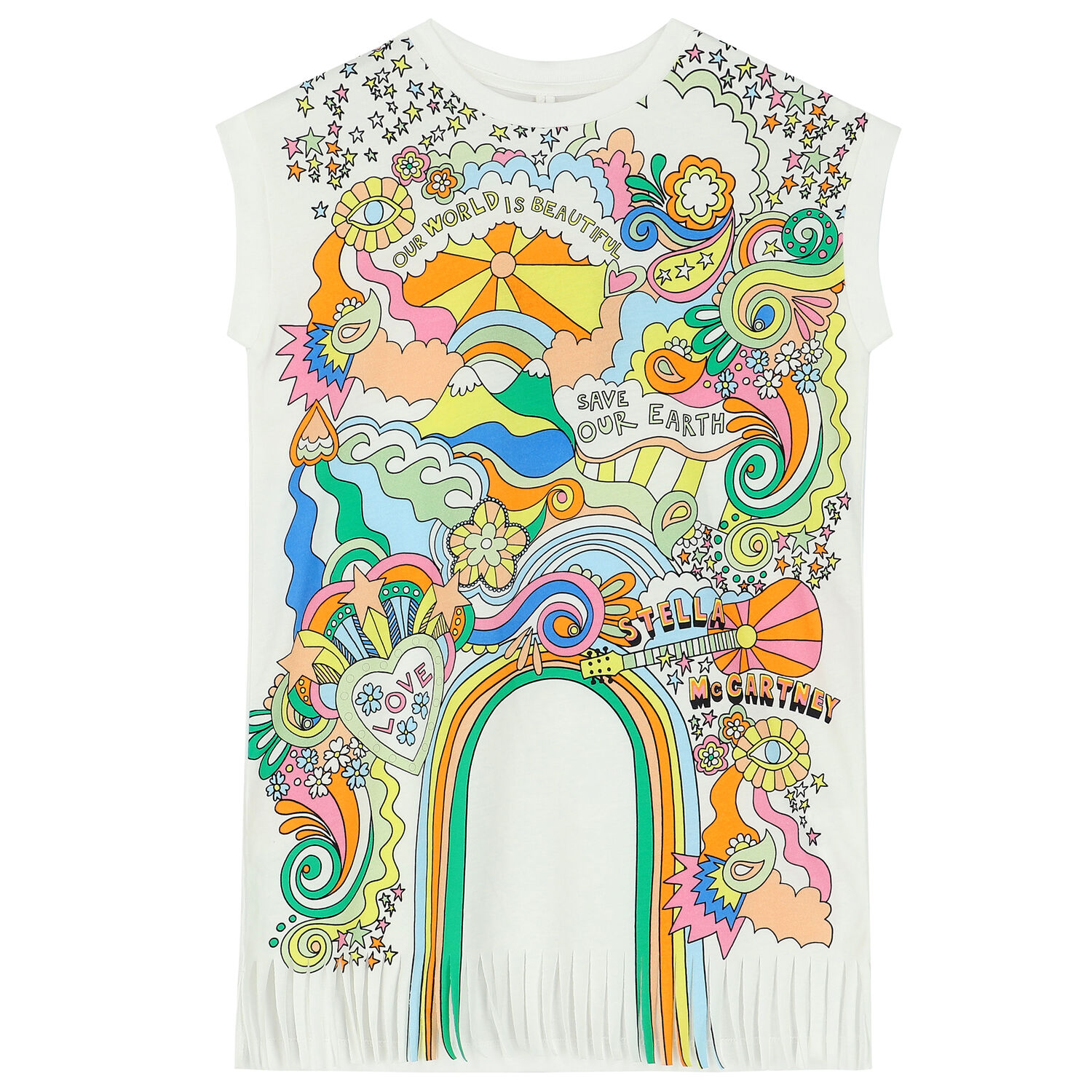 فستان بطبعة جرافيك باللون العاجى, 1, hi-res image number null