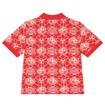 Boys Red Logo Polo Shirt