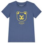 Boys Blue Teddy Bear Logo T-Shirt, 2, hi-res