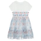 Girls White & Blue Butterfly Dress, 1, hi-res