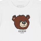 Boys White Teddy Bear Logo T-Shirt, 1, hi-res