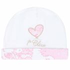 Girls White & Pink Geo Map Baby Hat, 2, hi-res