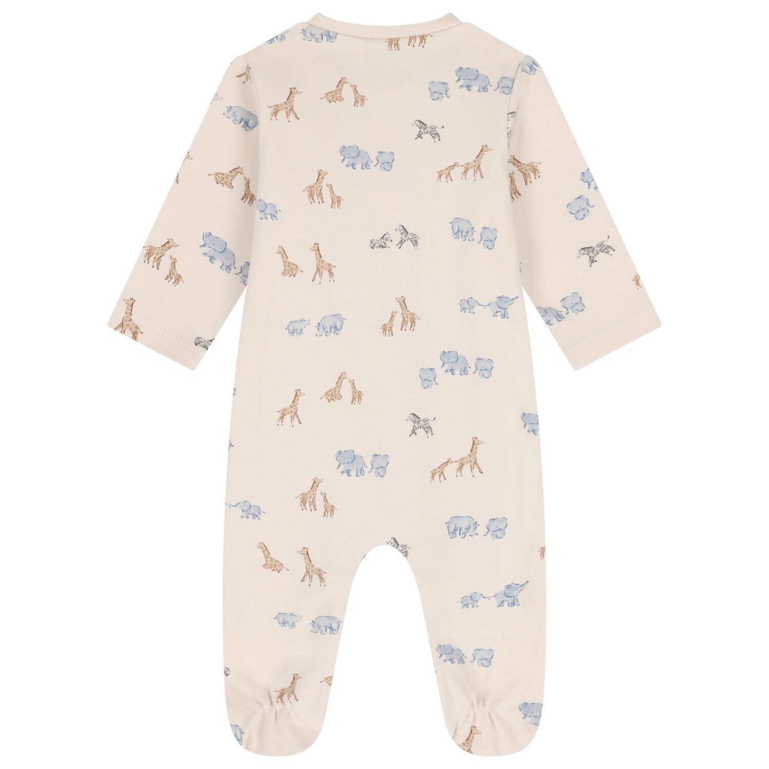Baby Boys Beige & Blue Babygrows ( 2-Pack ), 2, hi-res