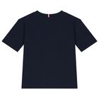 Boys Navy Blue Logo T-Shirt, 2, hi-res
