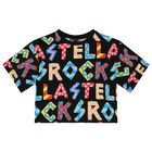 Girls Black Logo T-Shirt, 1, hi-res