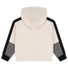 Boys Beige Logo Hooded Top, 1, hi-res