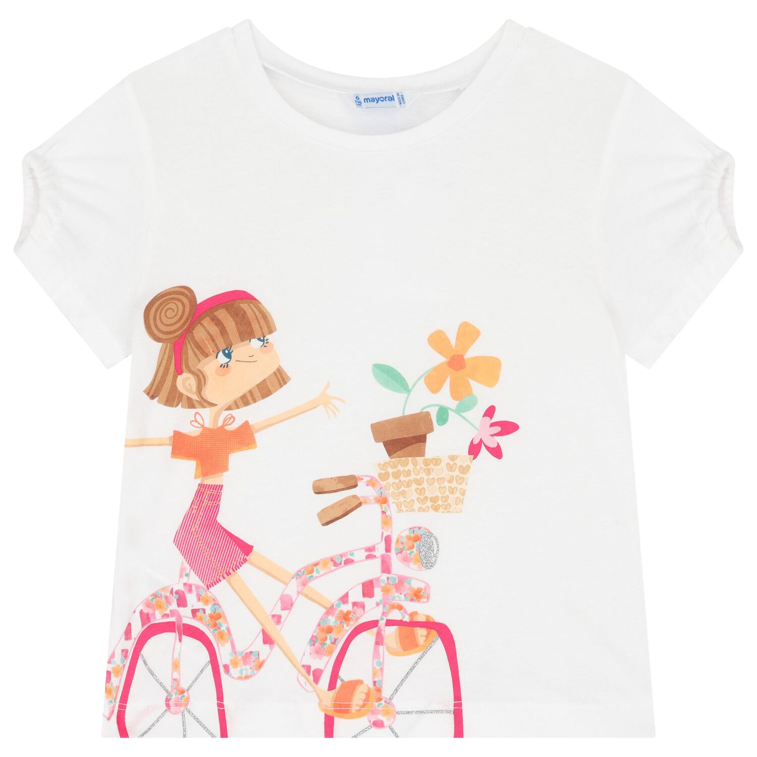 Girls White & Pink Shorts Set, 2, hi-res image number null