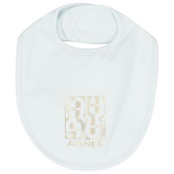 Baby Boys Blue & Gold Logo Bib