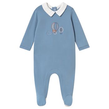 Baby Boys Blue Hot Air Balloon Babygrow