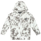 White & Grey Logo Hooded Zip Up Top, 1, hi-res